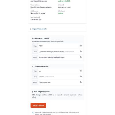 Custom domain settings