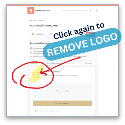 Logo management interface with remove option